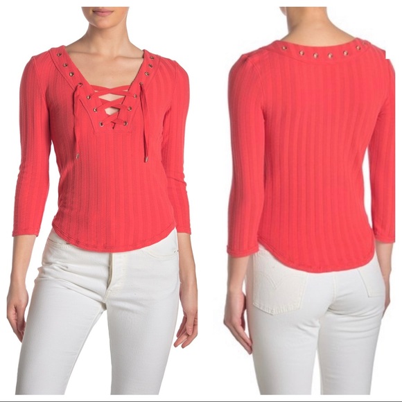 Free People Tops - NWT Free People Ice Cold Lace-Up Top